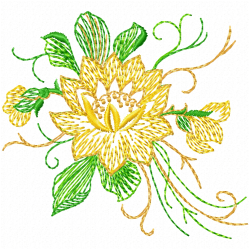 Flowers And Tree Embroidery Design 6